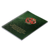 Mandala vert d'OM de carnet avec OM rouge (Côté gauche)