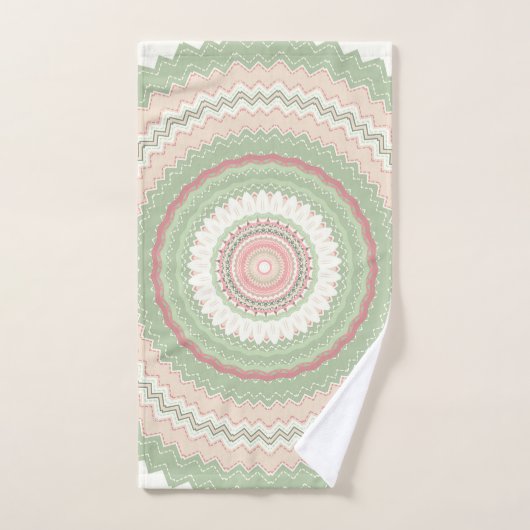Mandala vert menthe (Serviette à main)