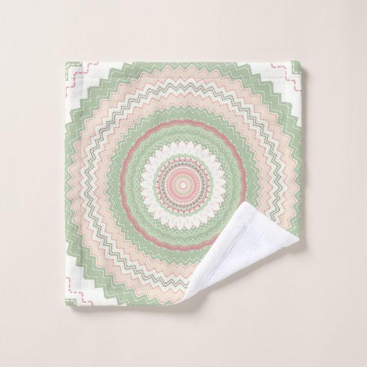 Mandala vert menthe (Gant de toilette)