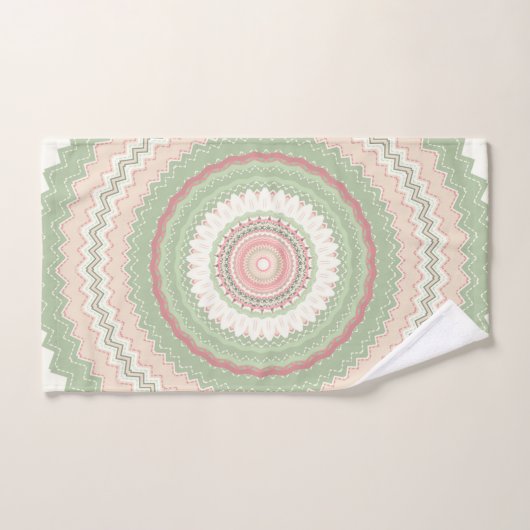 Mandala vert menthe  (Serviette à main)