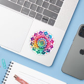 Mandala vinyl sticker (Laptop met iPhone)
