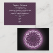 Mandala violet de pétales - carte de visite (Devant / Derrière)