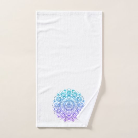 Mandala violet et bleu (Serviette à main)