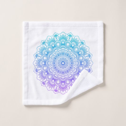 Mandala violet et bleu (Gant de toilette)