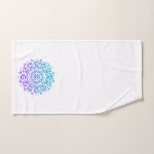 Mandala violet et bleu (Serviette à main)