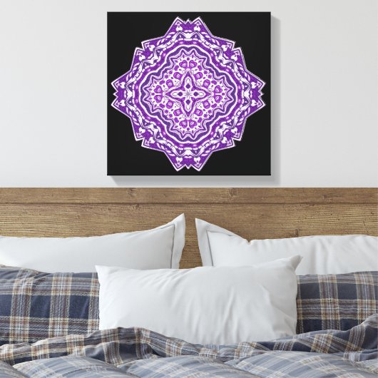 mandala violet toile enveloppée (Insitu(Chambre))