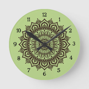 Mandala-wandklok Elegante Spirituele Huisdecoratie Ronde Klok