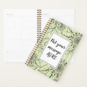 Mandala Weekly Planner dessiné à la main verte (Devant avec enveloppe)