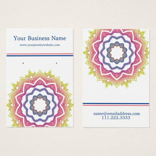 Mandala White Earring (Devant & derrière)