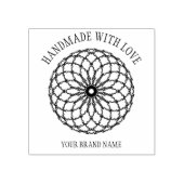 Mandala with Handmade with Love quote Rubberstempel (Afrduk)
