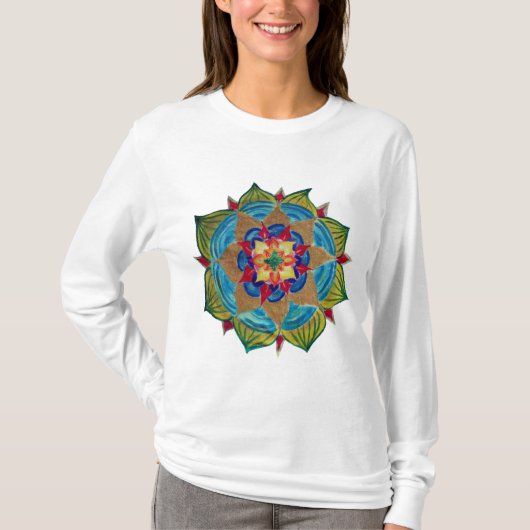 Mandala Women's Basic Long Meve T-Shirt (Voorkant)
