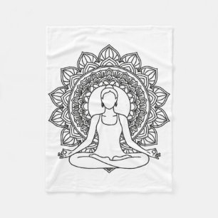 Mandala Yoga Meditatiehouding Mindfulness Design Fleece Deken