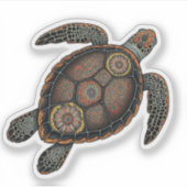 Mandala zee schildpad ontwerp sticker (Voorkant)