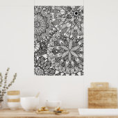 Mandala Zen Pattern Lineart Poster Print (Keuken)