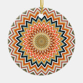 Mandala Zigzag Pattern Keramisch Ornament (Voorkant)