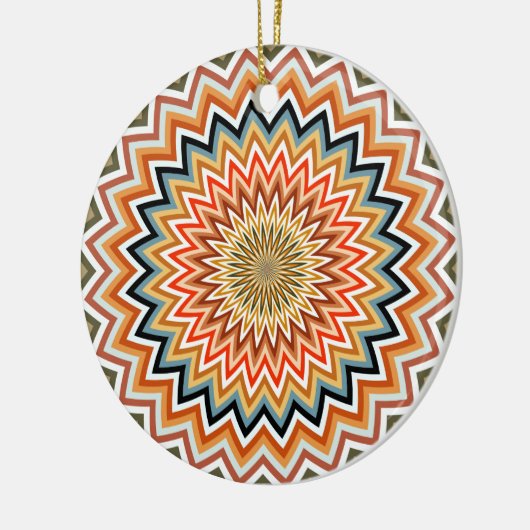 Mandala Zigzag Pattern Keramisch Ornament (Links)