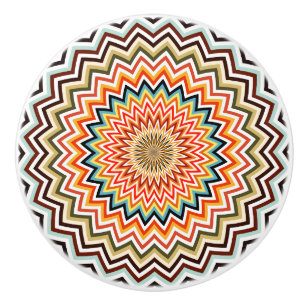 Mandala Zigzag Pattern Keramische Knop