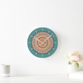 Mandala Zigzag Pattern Ronde Klok (Huis)