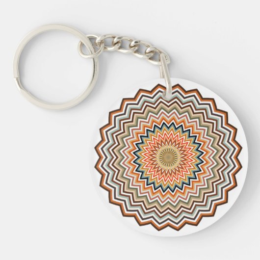 Mandala Zigzag Pattern Sleutelhanger (Voorkant)