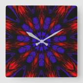 Mandala Zuidwest Hippie Boho Chic Bohemian Vierkante Klok (Voorkant)