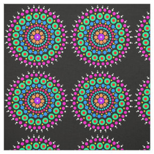 Mandala zwarte bg stof