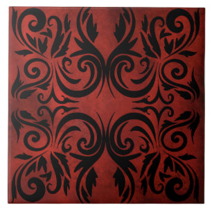 mandala zwarte romantische elegante keramische teg tegeltje