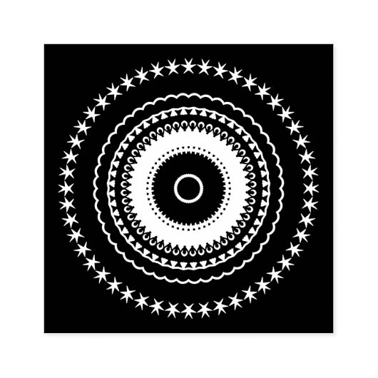 Mandalaic tiling 	rubberstempel (Afrduk)