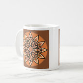 Mandalapatroon in chocolade, terracotta en roest koffiemok (Voorkant links)
