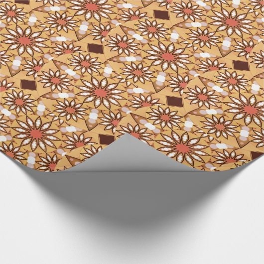 Mandalapatroon, karamelkleurig, chocoladebruin cadeaupapier (Hoek)