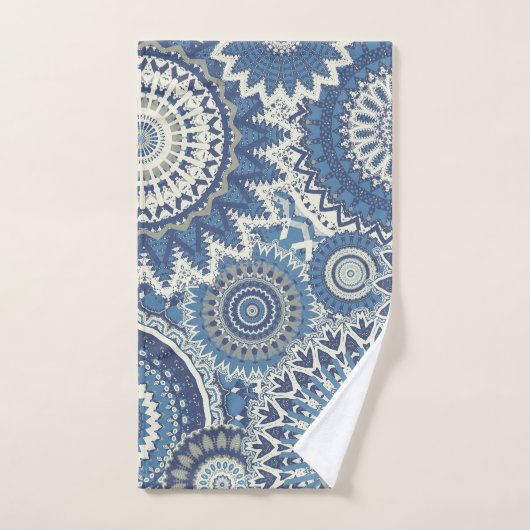 Mandalas Boho Multi Bleus (Serviette à main)