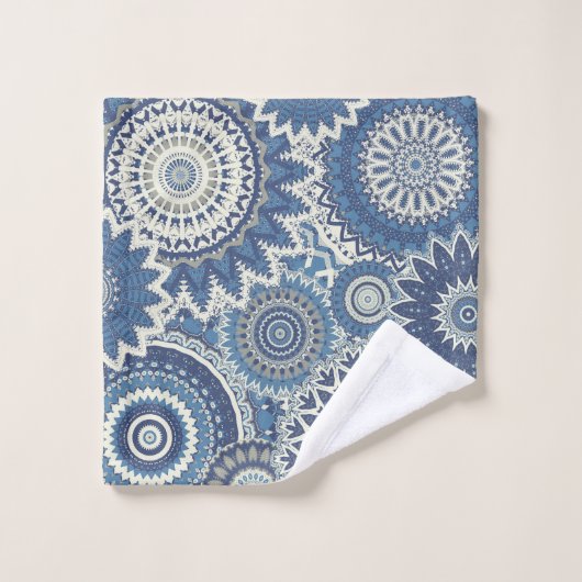 Mandalas Boho Multi Bleus (Gant de toilette)