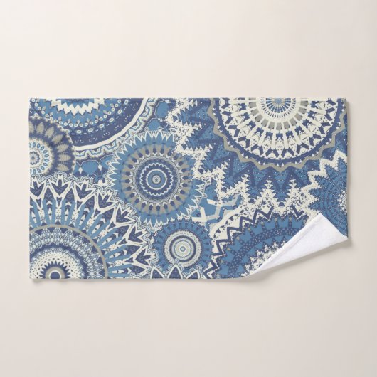 Mandalas Boho Multi Bleus (Serviette à main)