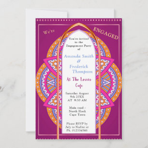 Mandalas dans une invitation mixte Cerise Pink