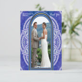 Mandala's in gemengd Nederlands Blauw Dank u RSVP Kaartje (Staand voorkant)