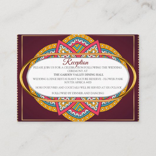 Mandala's in Gemengde Marrons - Rood & Herhaal pat Informatiekaartje (Voorkant)