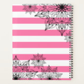 Mandalas noir chic sur bandes rose et blanche (Dos)