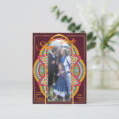 Mandalas op maroon achtergrond aankondigingskaart (Staand voorkant)