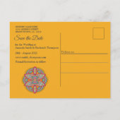 Mandalas op maroon achtergrond aankondigingskaart (Achterkant)