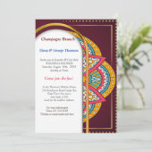 Mandalas op maroon achtergrond kaart (Staand voorkant)