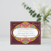 Mandalas op maroon achtergrond uitnodiging briefkaart (Staand voorkant)