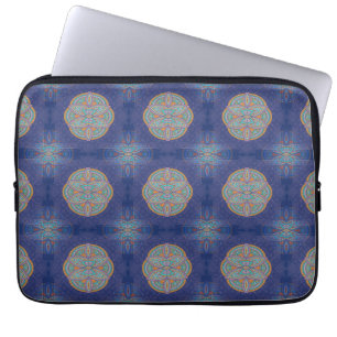 Mandalas op Navy Blue-ontwerp Laptop Sleeve