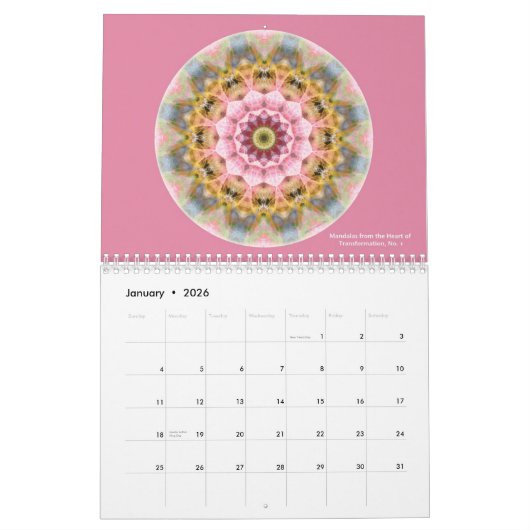 Mandalas uit het hart van de transformatieregeling kalender (Jan 2026)