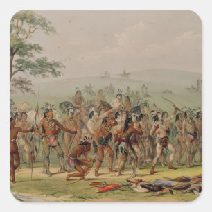 Mandan Archery Contest, c.1832 Vierkante Sticker