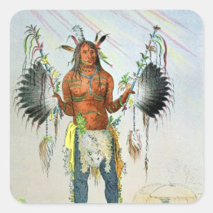 Mandan Medicine Man Vierkante Sticker