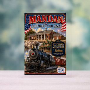 Mandan Railroad Town USA Acryl Bord