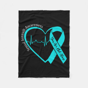 Mandaongeschiktheidsbewustzijnsmaand Hart Teal Lin Fleece Deken