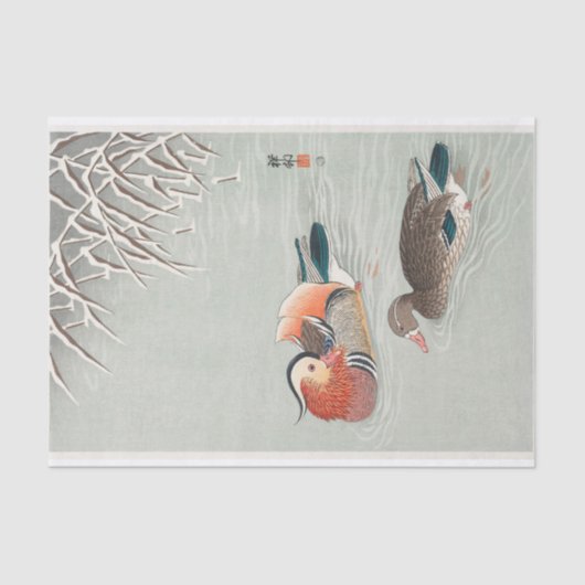 Mandarijn Ducks (1925 - 1936) van Ohara Koson (187 Tissuepapier (Voorkant)