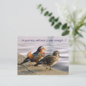 Mandarijn ducks togertherness briefkaart (Staand voorkant)