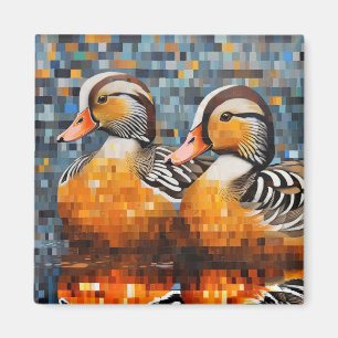 Mandarijn eend dier vogel art decor magneet