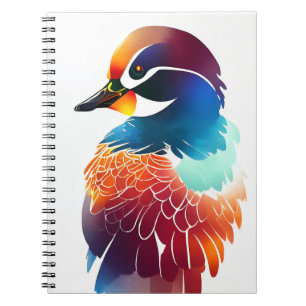 Mandarijn eend wilde Natuur dierlijke kleuren schi Notitieboek